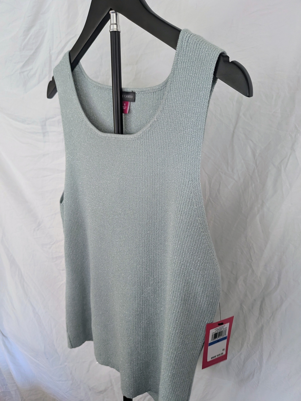 Vince Camuto Women's Mint Sparkle Knit Tank Top New w Tags - Picture 4 of 13